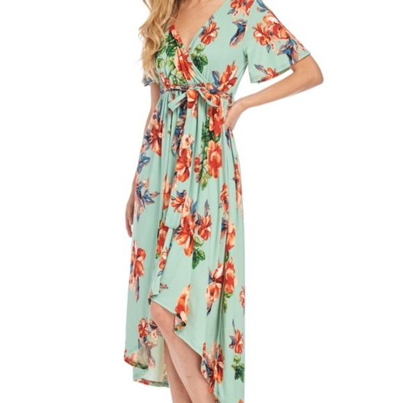 Mint Flower Dress - Picture 2 of 4